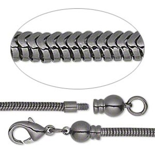 Western Jewelry ~Easy On~ Gun Metal Plated Brass Bracelet 7 1/2″ Long DIY BEADS