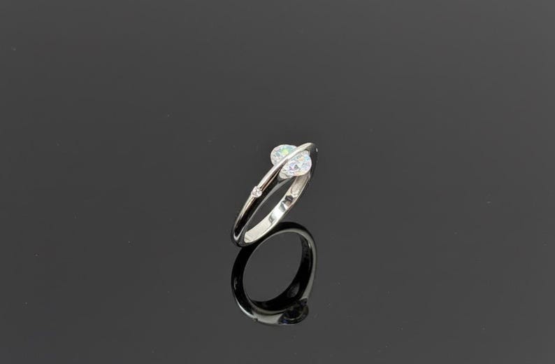 1.0 CT Round Spinner Moissanite 14K Gold Rotating Star Proposal Ring For Her