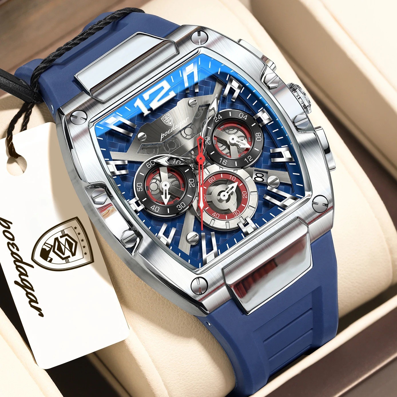 Men’s Waterproof Waterproof Luminous Silicone Quartz Watches for Casual Sports.