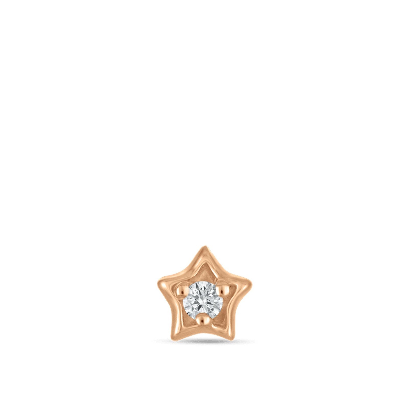 Gold Star Moissanite Helix Cartilage Stud 925 Sterling Silver