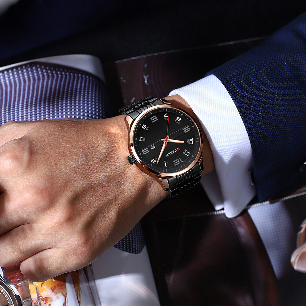 CURREN Men Quartz Watches Steel Watch Luminous Casual Business Male Wristwatch