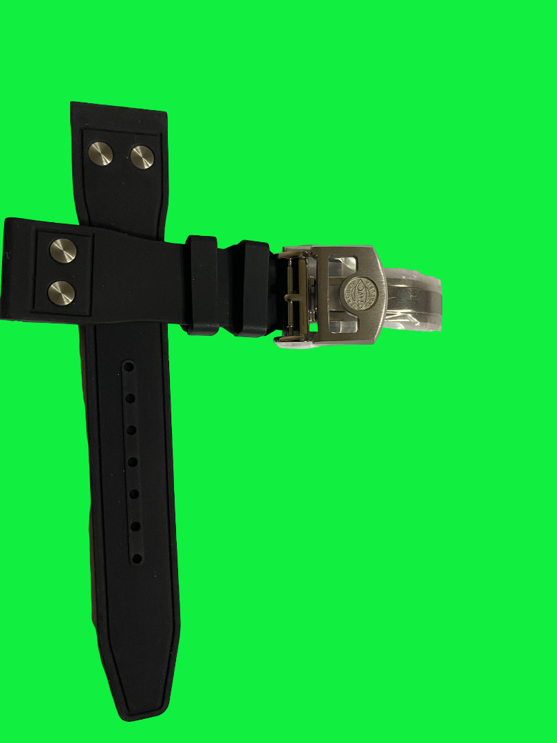 21 mm black silicone strap easy fit strap suitable to Watches Portofino