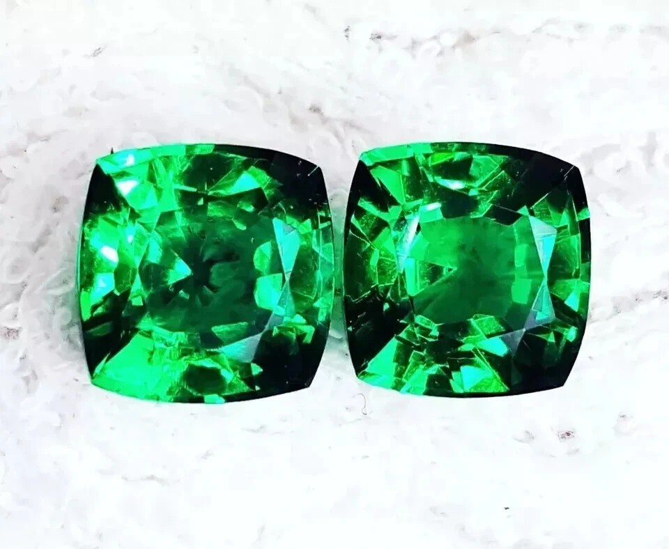Natural Colombian Emerald Pair 18-20Ct Cushion Cut Loose Gemstone CERTIFIED