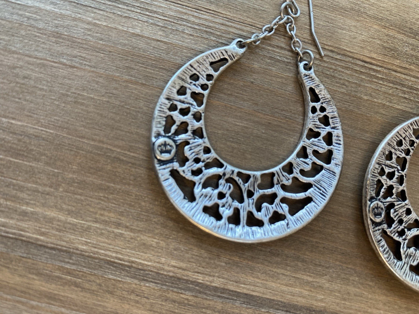 Premier Designs Rustic Silver Toned Large Teardrop Earrings