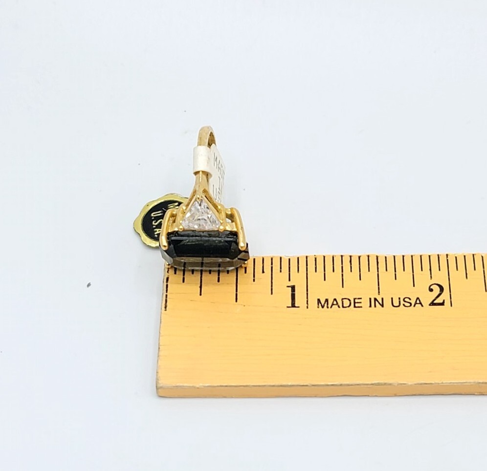 Vtg Sz 6 Ring Blue Clear Cubic Zirconia Signed 18KGE Gold Electroplated Jewelry