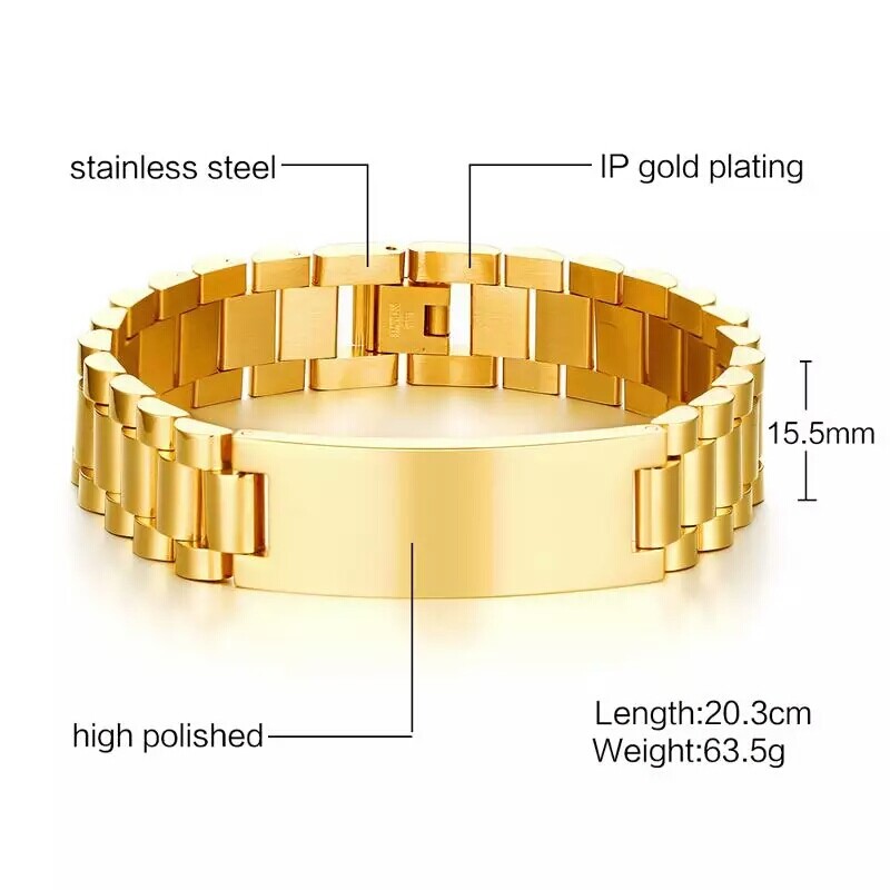 Mens Bracelet With Box Any Name Watch Band Custom Men Jewelry Personalized Gift