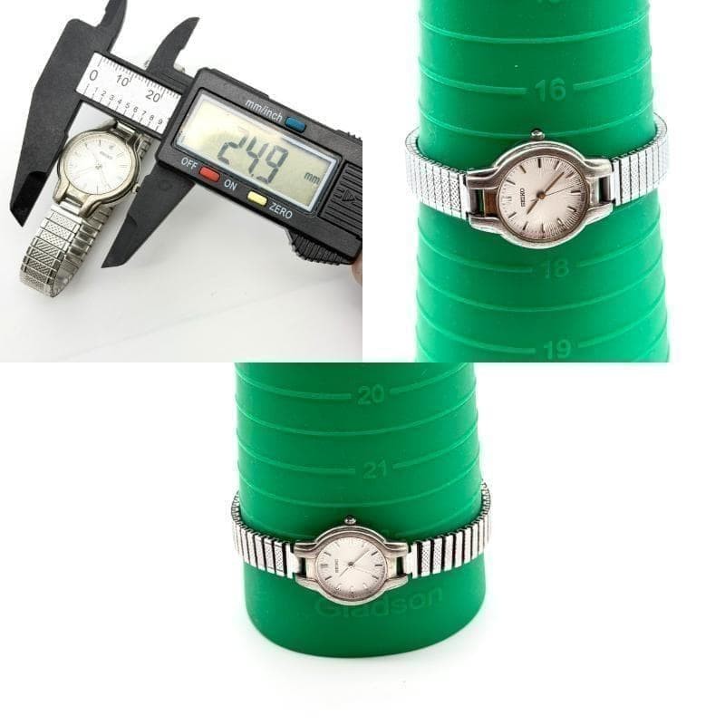Vintage Seiko round watch, new battery, bellows movement, women’s, working.