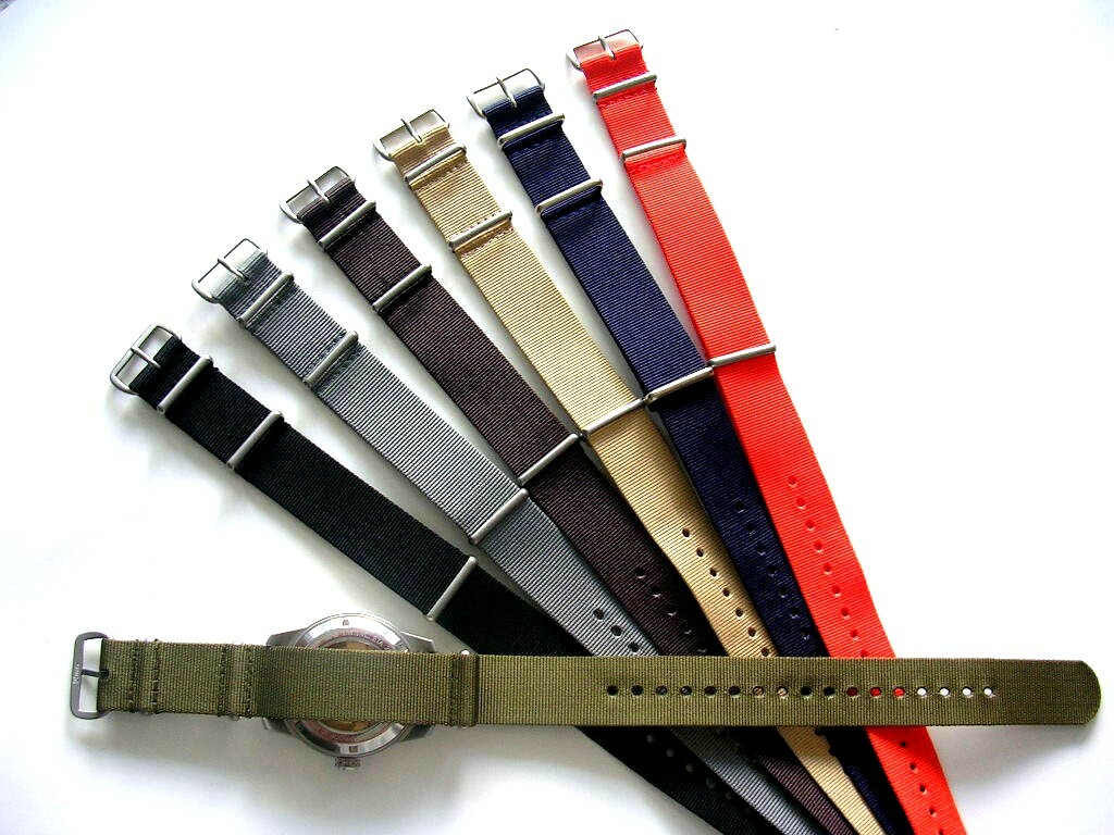20mm Orange NATO G10 Premium ballistic nylon watch band 2 pak Bond IW SUISSE USA