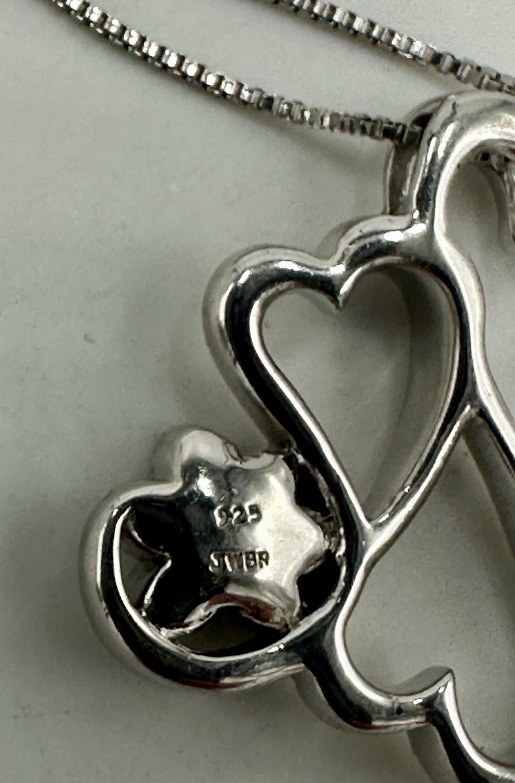 Jane Seymour Open Hearts Paw Print Black Diamond 925 Sterling Silver Necklace