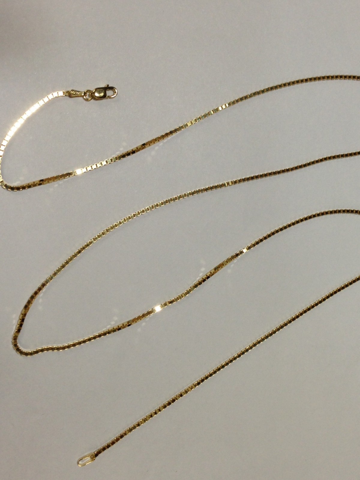 18k Yellow Gold 24″ Classsic Box Link Pendant Chain/Necklace 1.4mm 10.4 grams