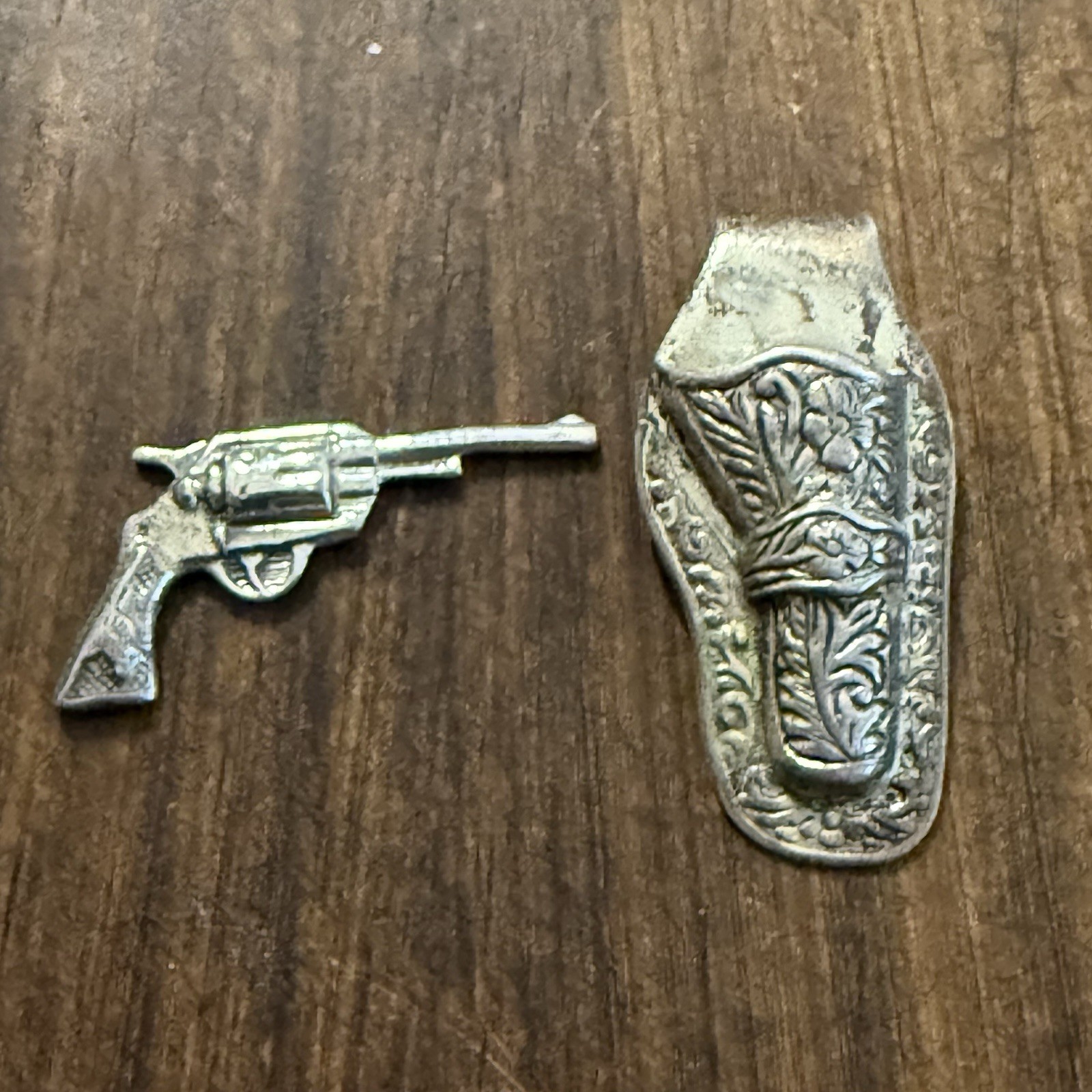 Vintage 6611 Revolver Gun & Holster Sterling Silver Pendant 925