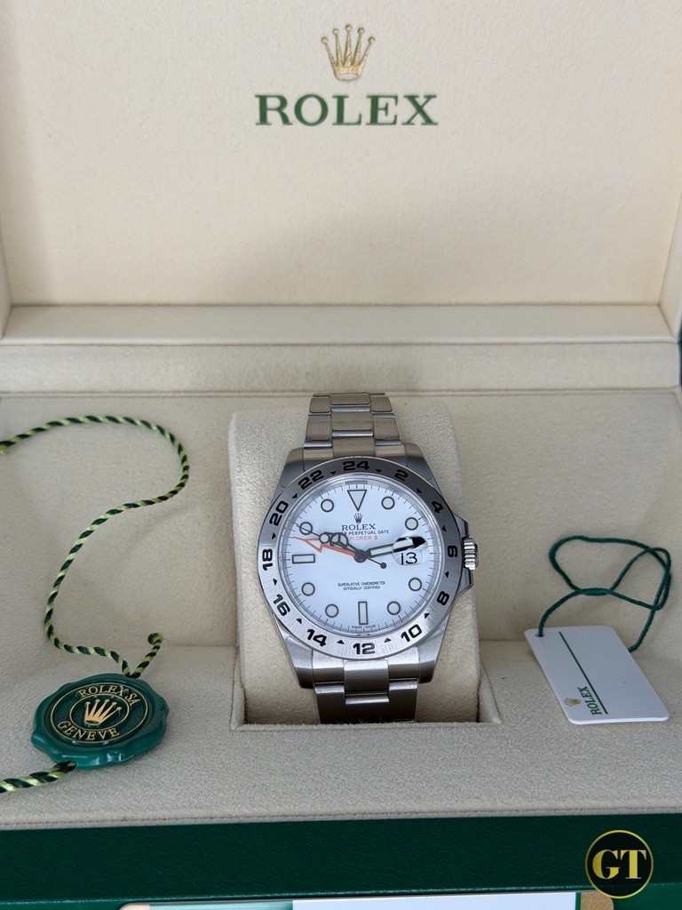 Rolex Explorer II 216570 Polar White Dial 2020 Full Set Papers Protection Film
