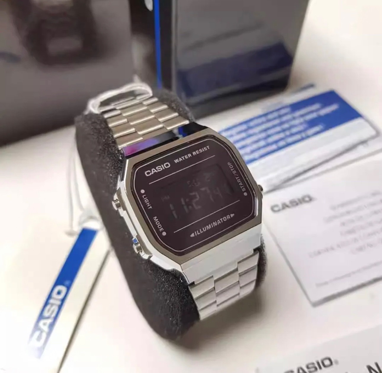 Sport Digital Classic Square Casio Watch for Men A168WEM-1