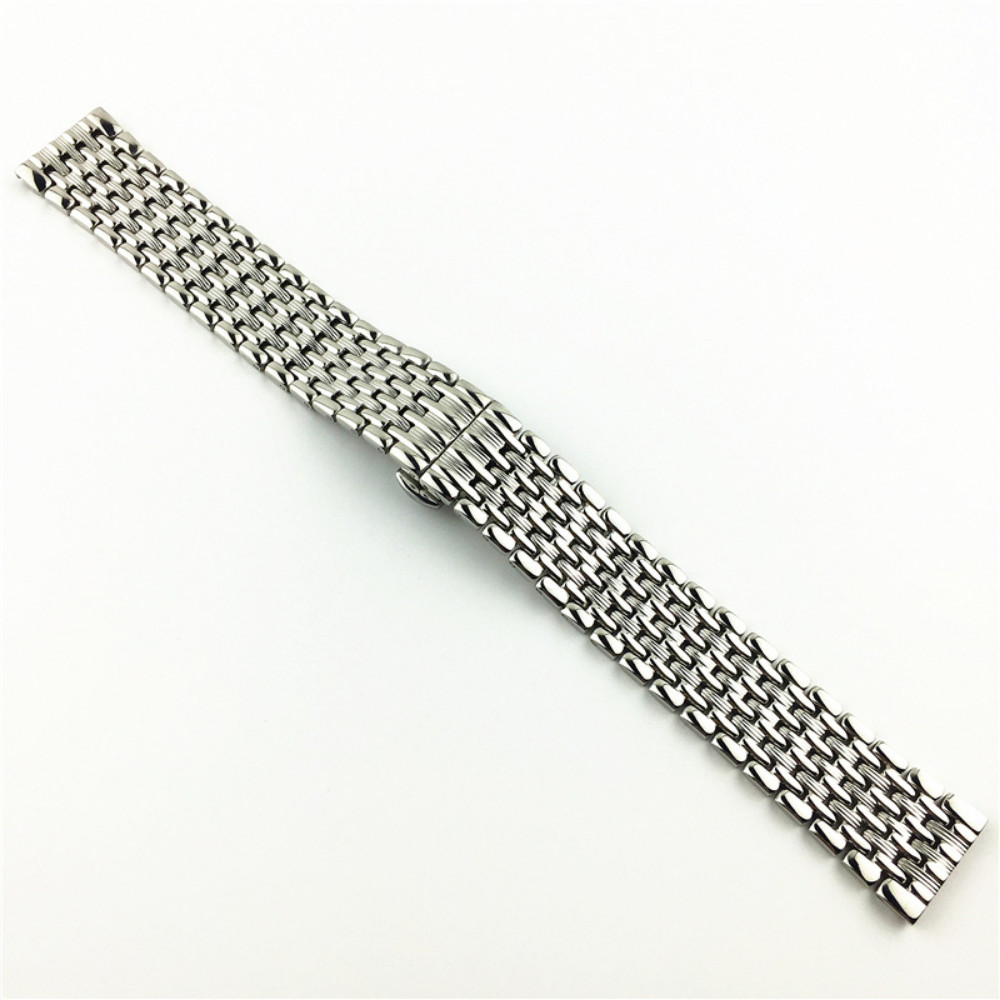 Ultra-thin Solid Stainless Steel Strap Premium Butterfly Clasp Watch Band12-22mm