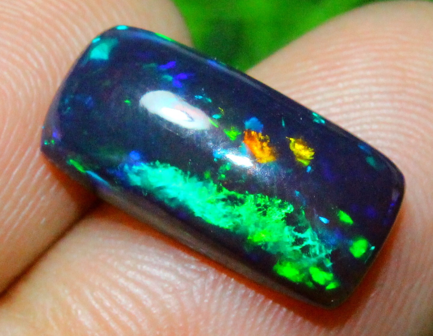 3.95cts Natural Multi Color Black Opal Octagon Cabochon 8x17mm Loose Gem