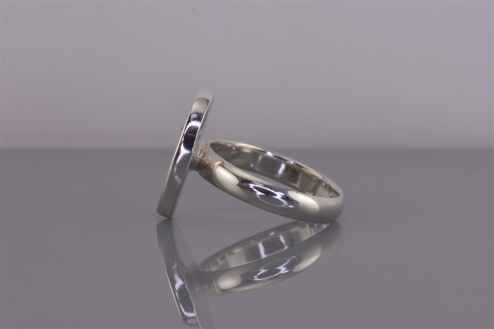Sterling Silver 20mm Oval Polished Engravable Solid Band Ring 9g 925 Sz: 10