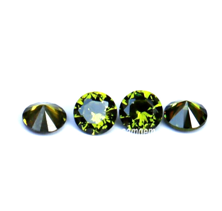 AAA Natural Flawless Ceylon Green Sapphire Loose Round Gemstone Cut 4.20 Ct