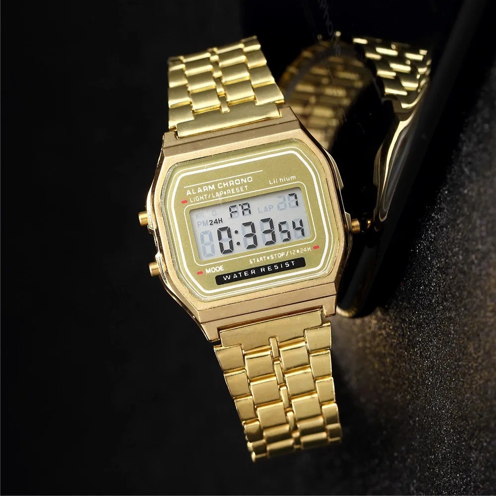 NEW CASIEO Retro Classic Unisex Digital Steel Bracelet Watch A158WA-1YES Silver