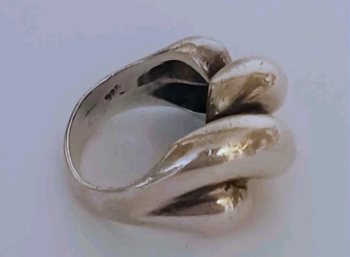 Sterling Silver MCM Modernist Puffy Wave Ring Size 6.75 Retro Heavy 10.7 Grms