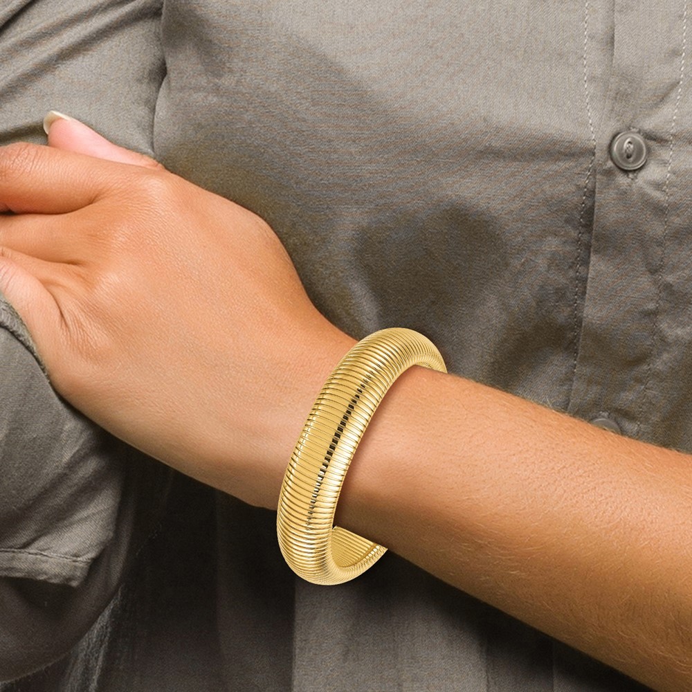 14K Yellow Gold Polished 14.7mm Omega Bracelet 7.25″