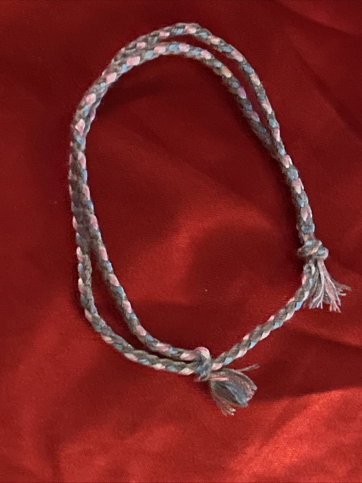 NEW BOHO BRAIDED THREAD FRIENDSHIP BRACELET ADJUSTABLE SKY BLUE GRAY PINK WHITE