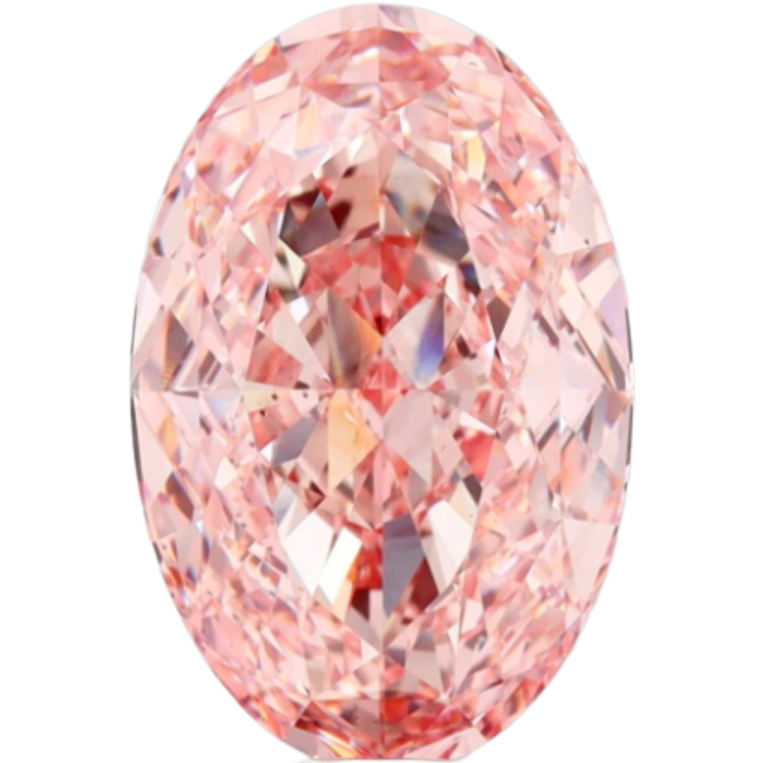 10.54 Ct Fancy Vivid Pink Oval Shaped Lab-Grown Diamond VS1 IGI Excellent Cut