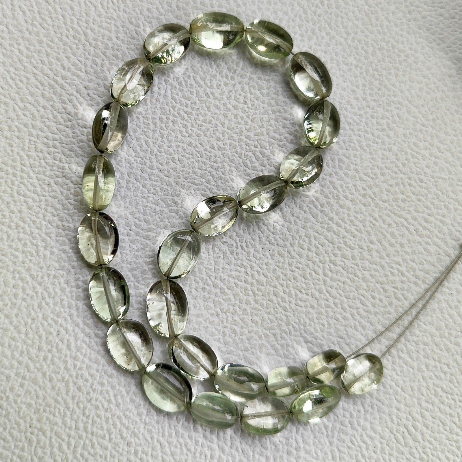 Natural Prasiolite Green Amethyst 8-11mm Smooth Nugget Beads 10 Inch Brazil Gem