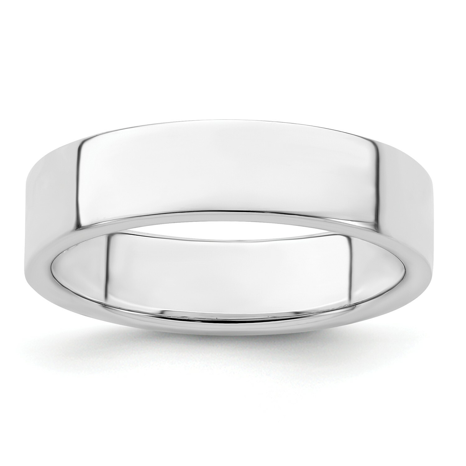 Sterling Silver Polished Lightweight Unisex 5mm Flat Wedding Band Size 4 to 13.5