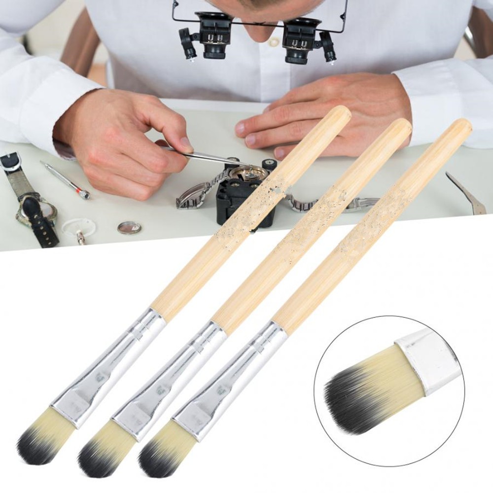 3 Pack Soft Watch Movement Craft Small Parts Cleaning Brush Set Watchmaker Tool