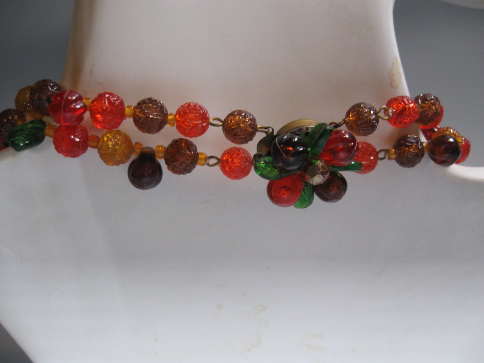 Vintage 3 Strand Necklace Plastic/Resin?