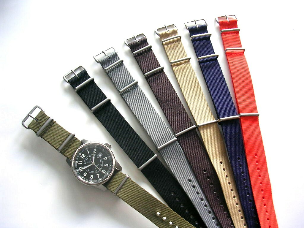 19mm Black NATO G10 Premium nylon watchband Pilot RAF Bond IW SUISSE 18 20 22 24