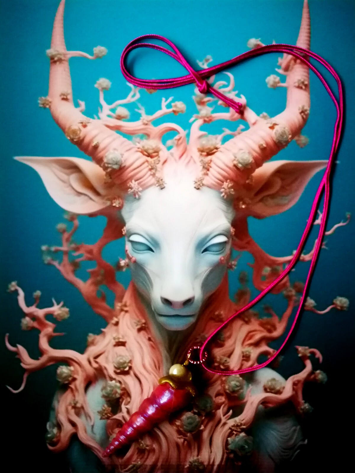 Pink Unicorn Horn Spirit Guide Magic Sea Puka Shell Pearl Charm Jewelry Fantasy