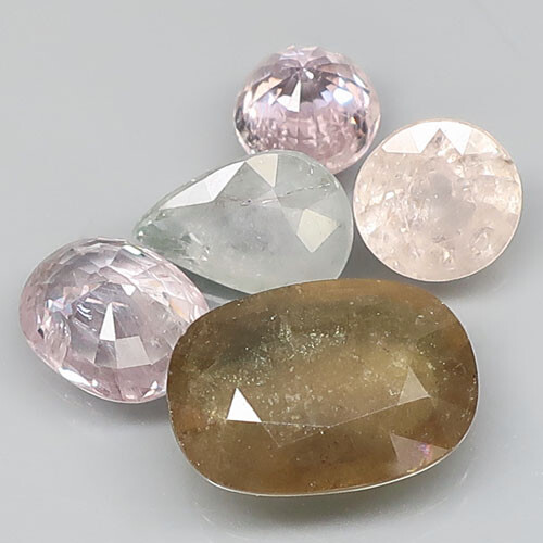 7.71TCW / 5Pcs Natural Sapphire Madagascar Mix Cut Heated Loose Gemstone