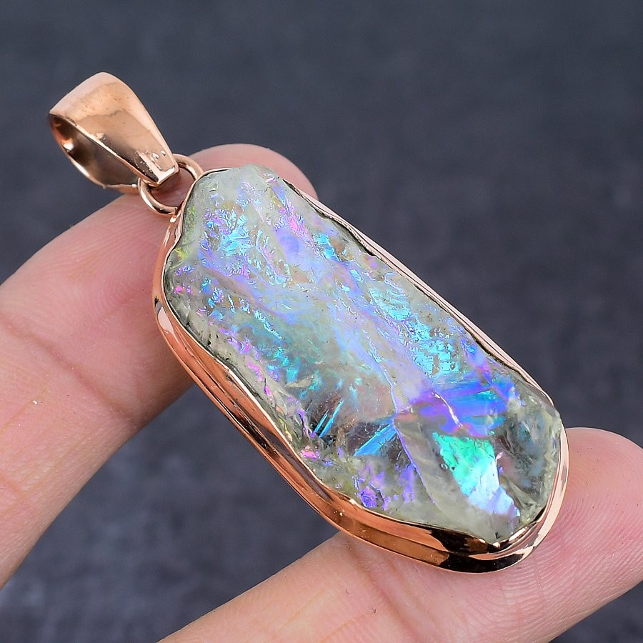 Crystal Titanium Gemstone Copper Jewelry Pendant 2.40″ Gift for Her C952