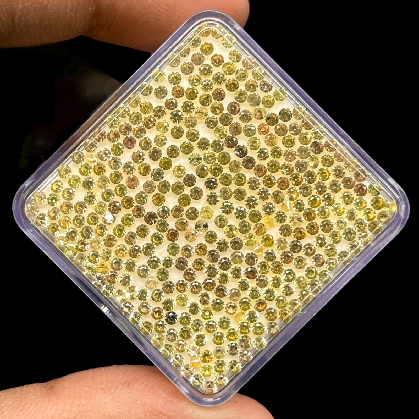 50 Pcs Natural Yellow Sapphire 1.7mm Round Diamond Cut Loose Gemstones Sri Lanka