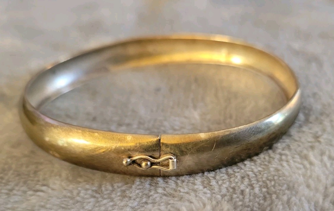 Vintage Italian Sterling Silver Bangle Bracelet, Marked 925