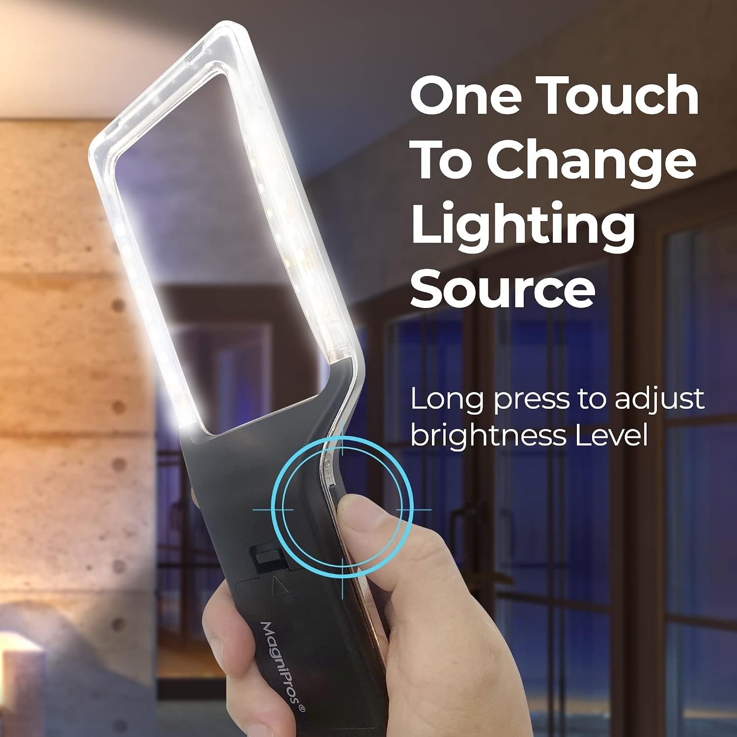 Ergonomic 6X Rechargeable Magnifying Glass Perfect for Low Vision & Eye Comfort