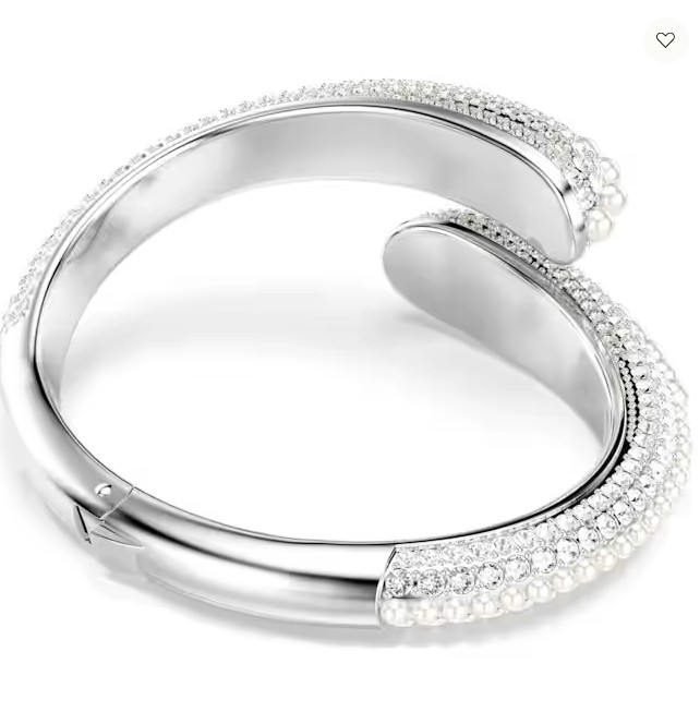 Swarovski Sublima Cuff, Crystal Pearl, Round Cut, White, Swarovski 5700924