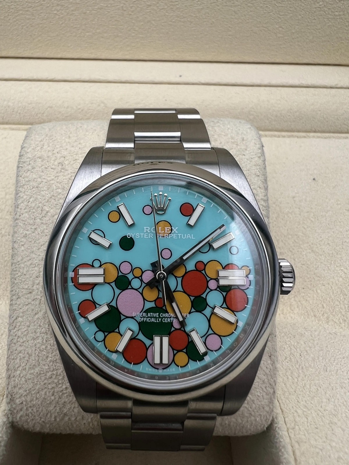 Rolex Oyster Perpetual 39mm 114300 Custom Celebration Dial Box Set (124300 style