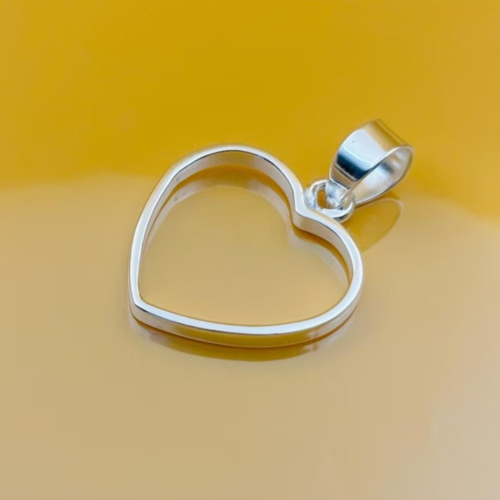 925 Sterling Silver 6mm Heart Open Bezel Pendant Setting Handmade Jewelry Making