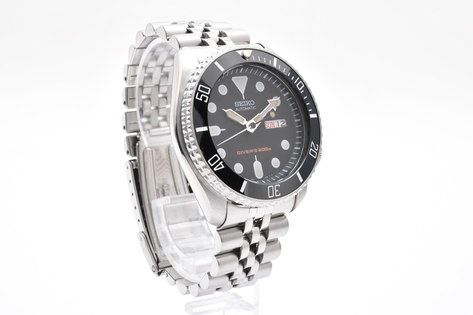 [Exc+5] SEIKO SKX007 7S26-0020 Black Boy Automatic Diver Vintage Men Watch 16.5c