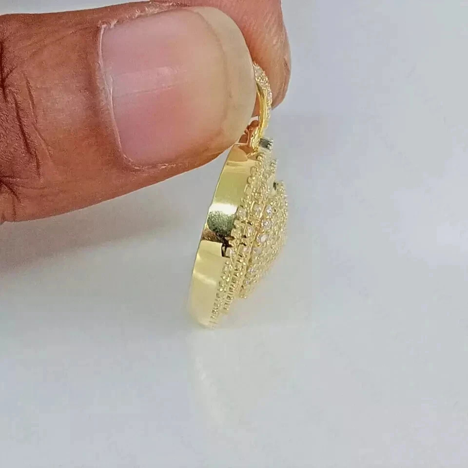 14K Yellow Gold Plated 1.60Ct Round Cut Lab Created Diamond Women Heart Pendant