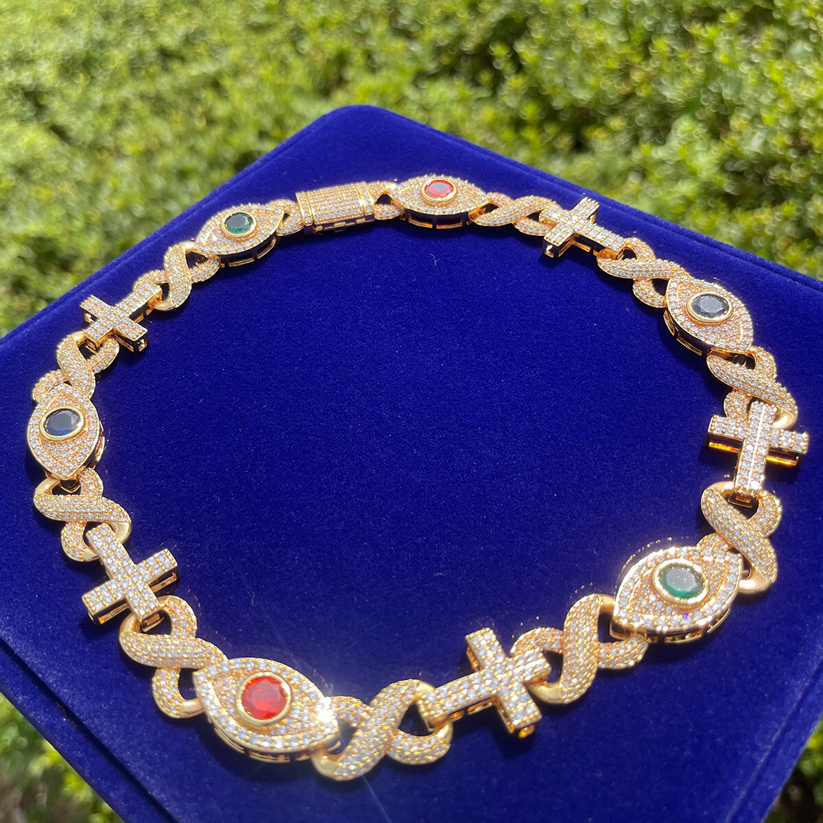 Good VS Evil | Evil Eye Infinity Cross Cuban Link Luxury Hip Hop Chain Necklace