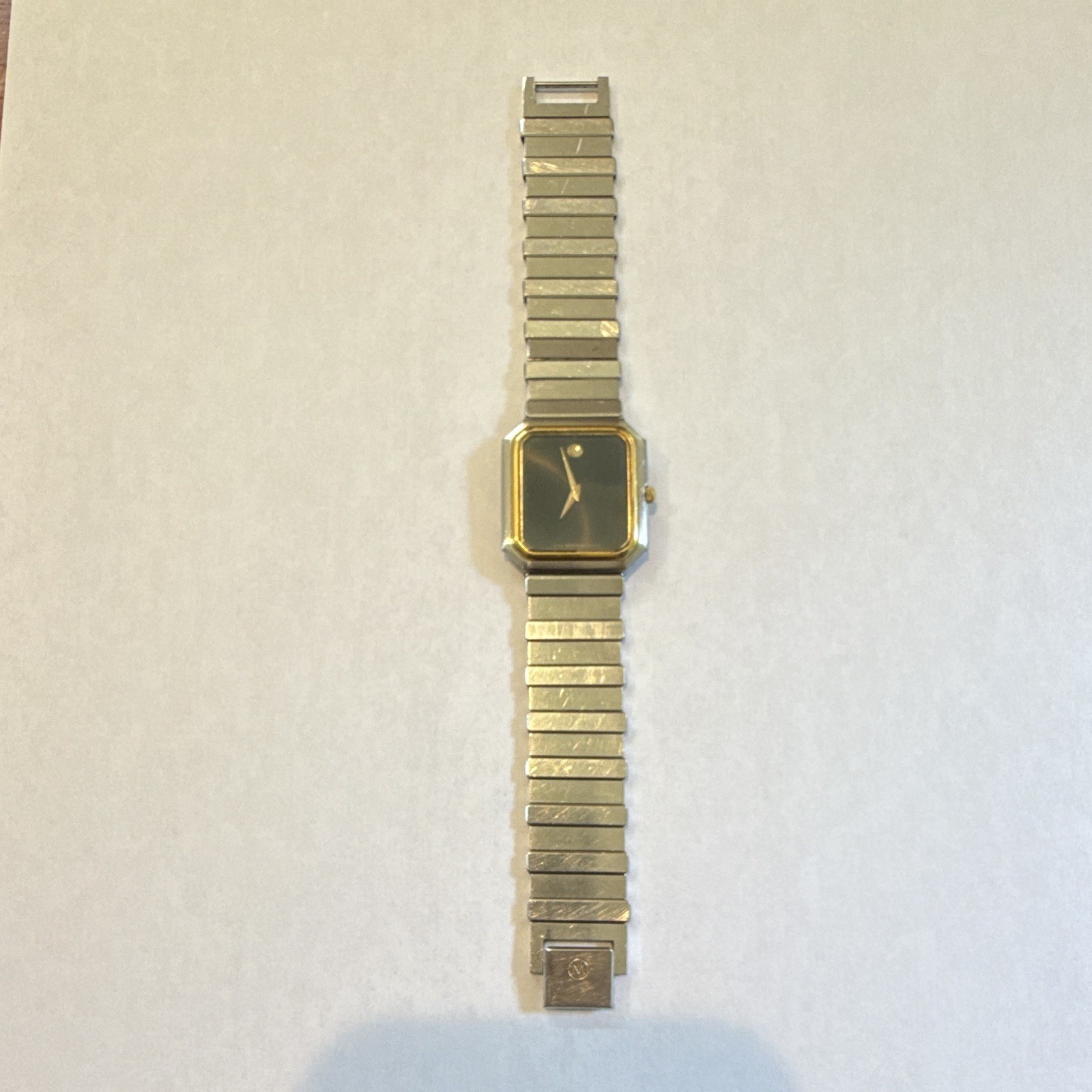 Movado Museum Unisex Quartz Dress Watch Black Dial Two-Tone Steel Bracelet