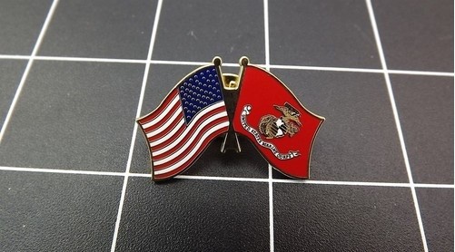 “USMC-USA / USMC FLAG” NEW Lapel Pin ENAMELED LIFETIME GUARANTEE MARINE CORPS
