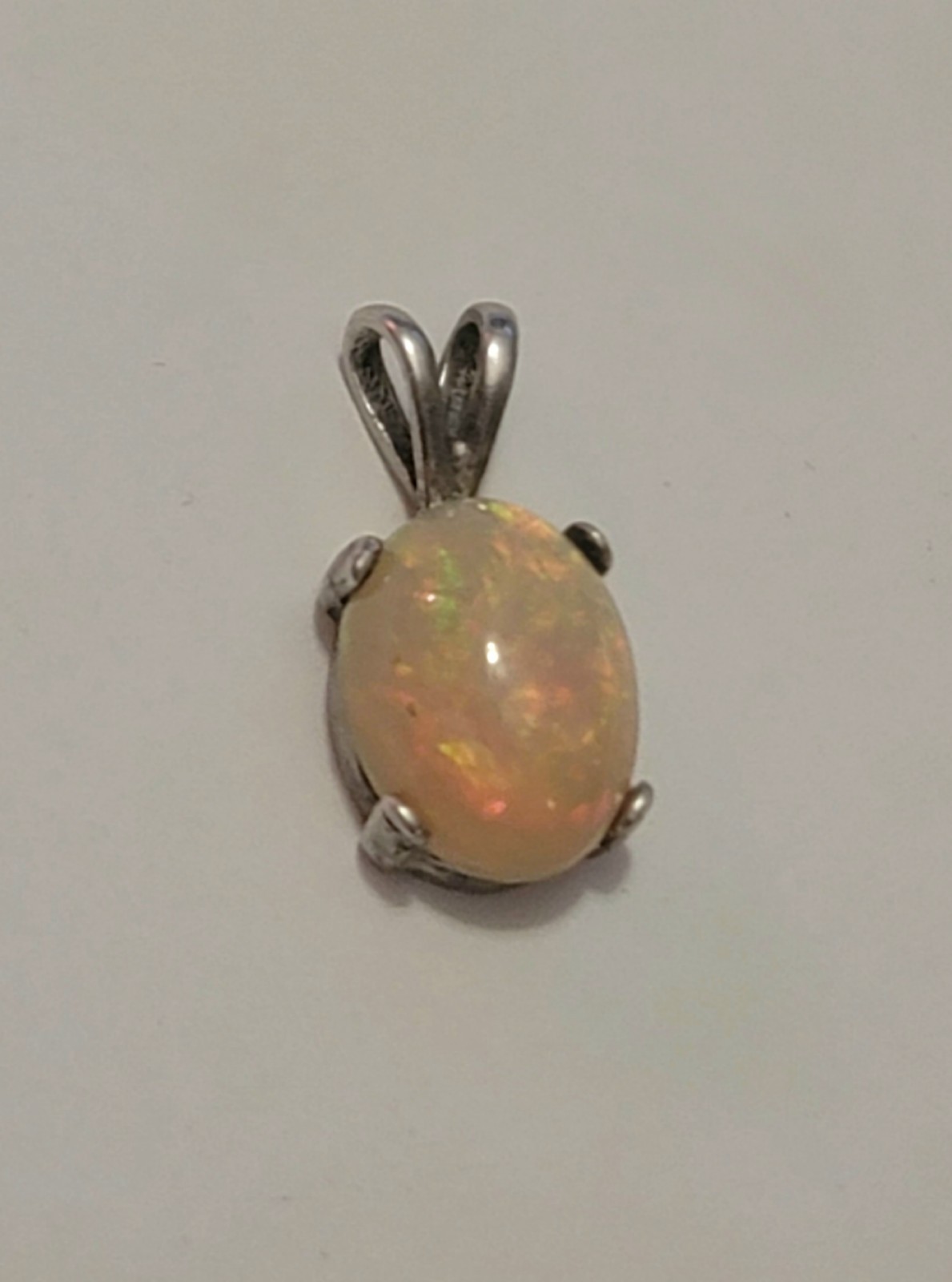 Ethiopian Fire Opal Pendant Natural 11X9 / 925 Sterling Silver (SEE DETAILS)