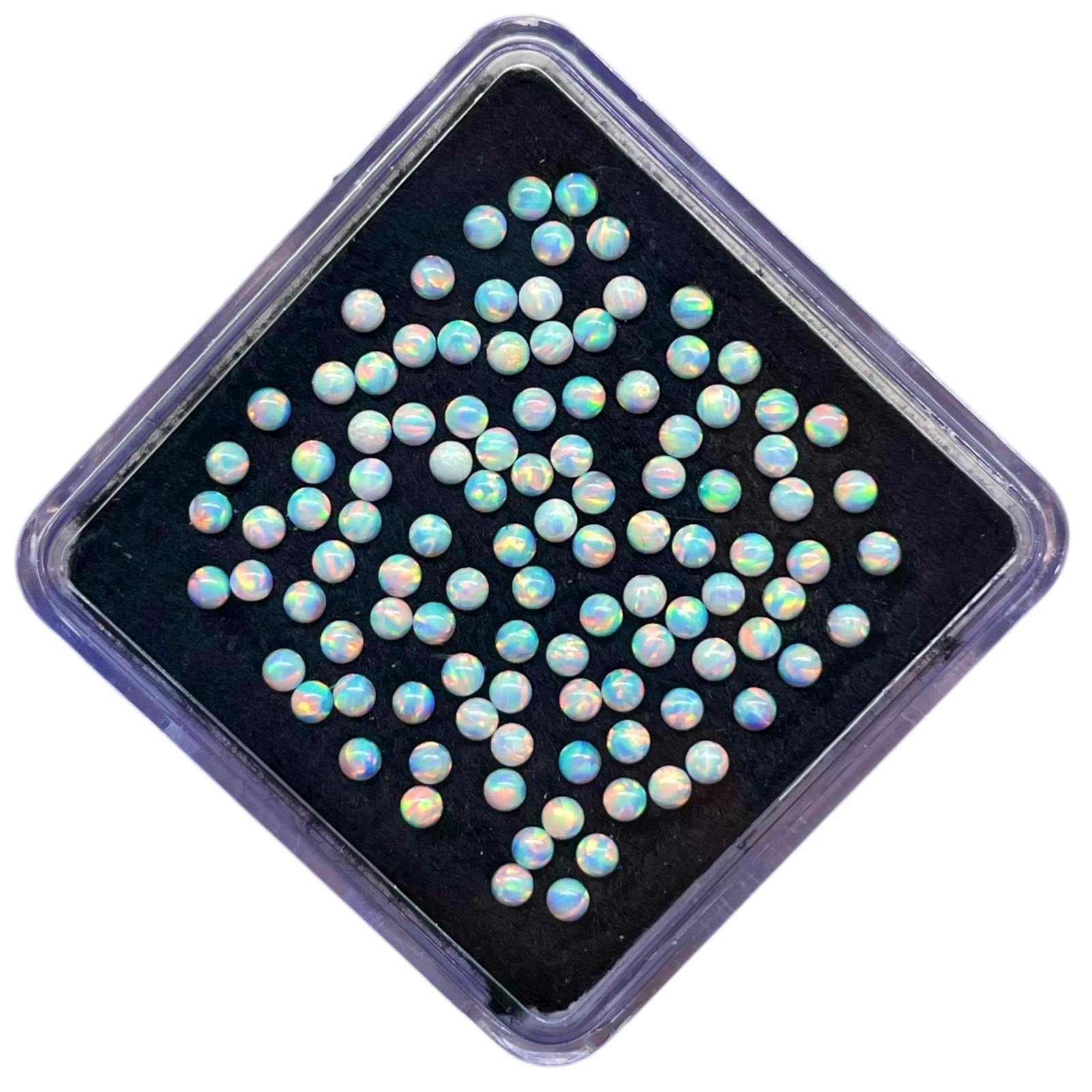 40 Pcs Australian Opal 2mm Round Cabochon AAA Quality Lab Created Gemstones Lot