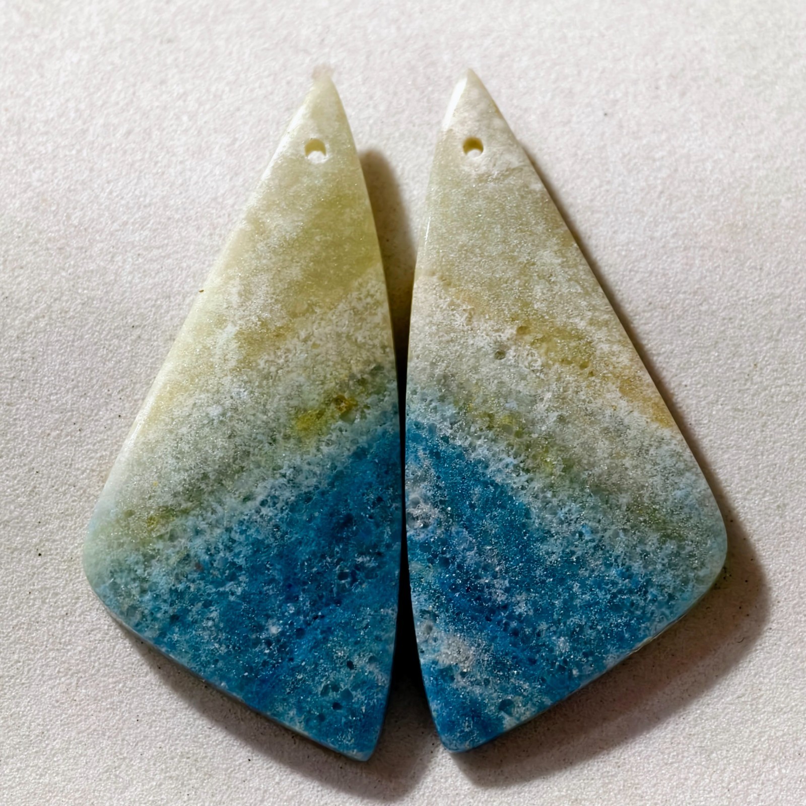 48 Cts Natural Trolleite Drilled Pair Cabochon Gemstone For Jewelry 42 X 19.2 MM