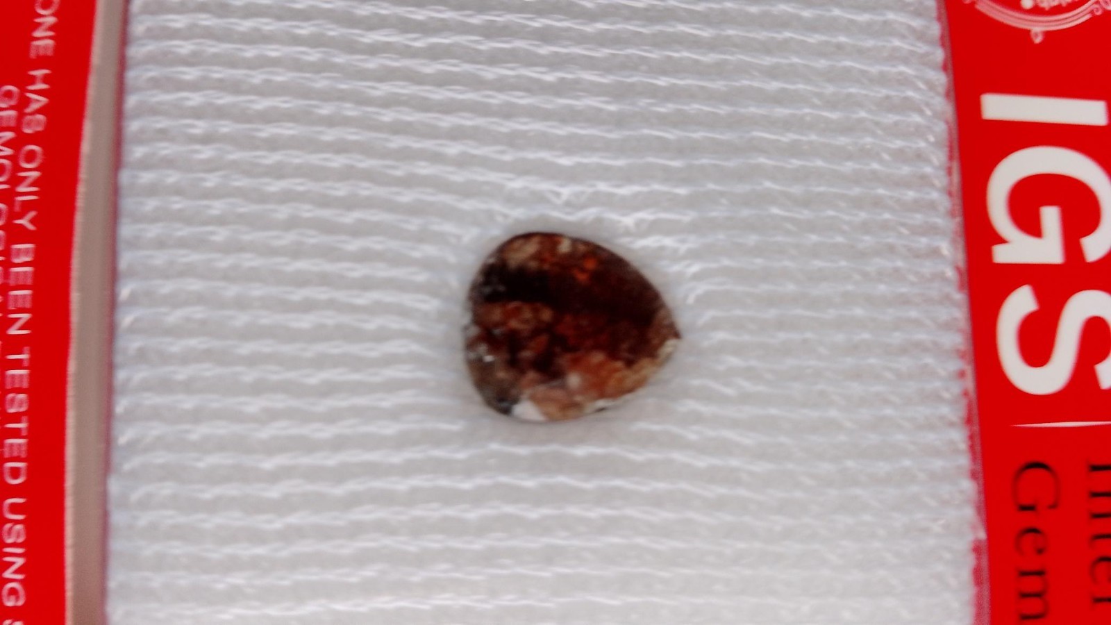 1.64ct Cognac Diamond, NATURAL PEAR ROSE CUT, new/sealed, IGS certified