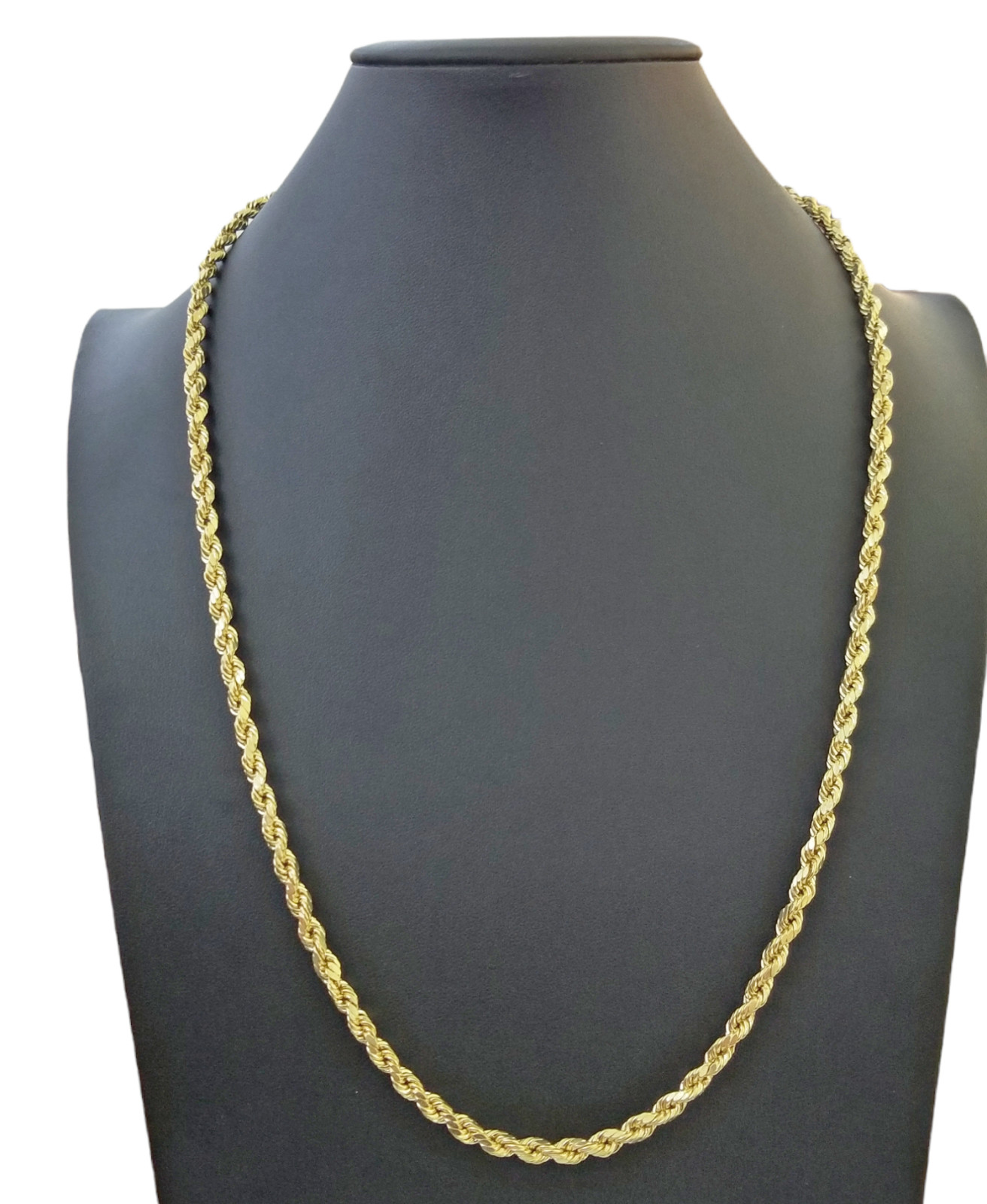 Real 10k Gold Rope Chain Necklace 18″-30″ Inch 3mm-10mm Men & Women DISCOUNT